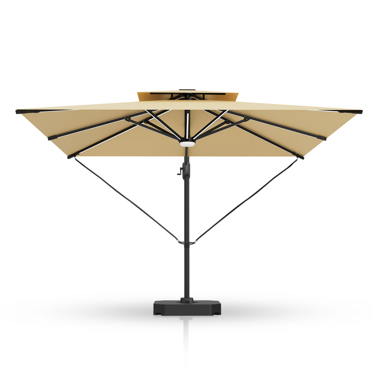 Sunshade Adjustable Cantilever Umbrella Stabilizing Strap Set with Quick-Release Buckles