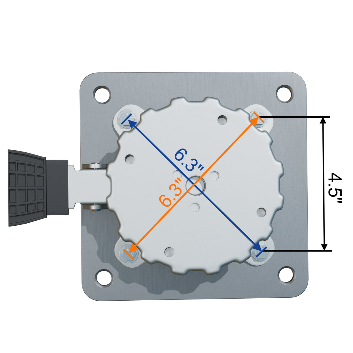 Sunshade Aegis 7.9 in. Steel Concrete Mounting Plate for Cantilever Umbrellas — 0.4 in. Thick with Expansion Bolts