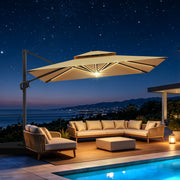 Sunshade Cantilever Patio Umbrella with Solar LED Lights——Premium Shade for Modern Outdoor Living